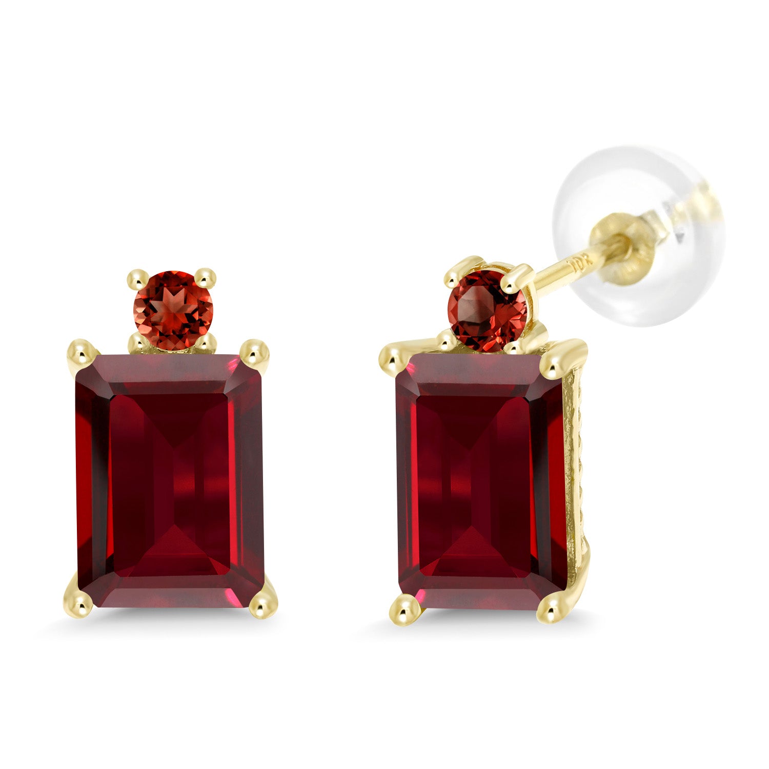 Garnet - January_Earrings in 10K Yellow Gold