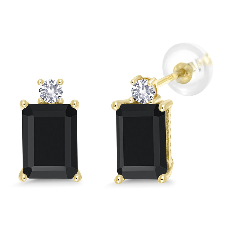 Onyx - December_Earrings in 10K Yellow Gold