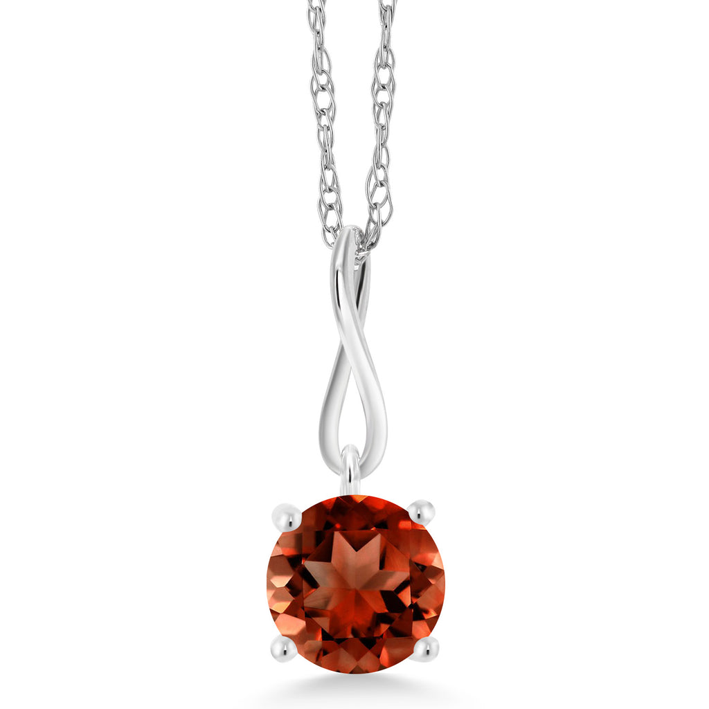 Garnet_Pendant in 10K White Gold