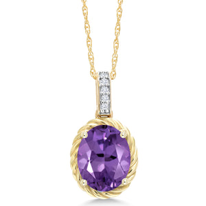 Amethyst - February_Pendant in 10K Yellow Gold