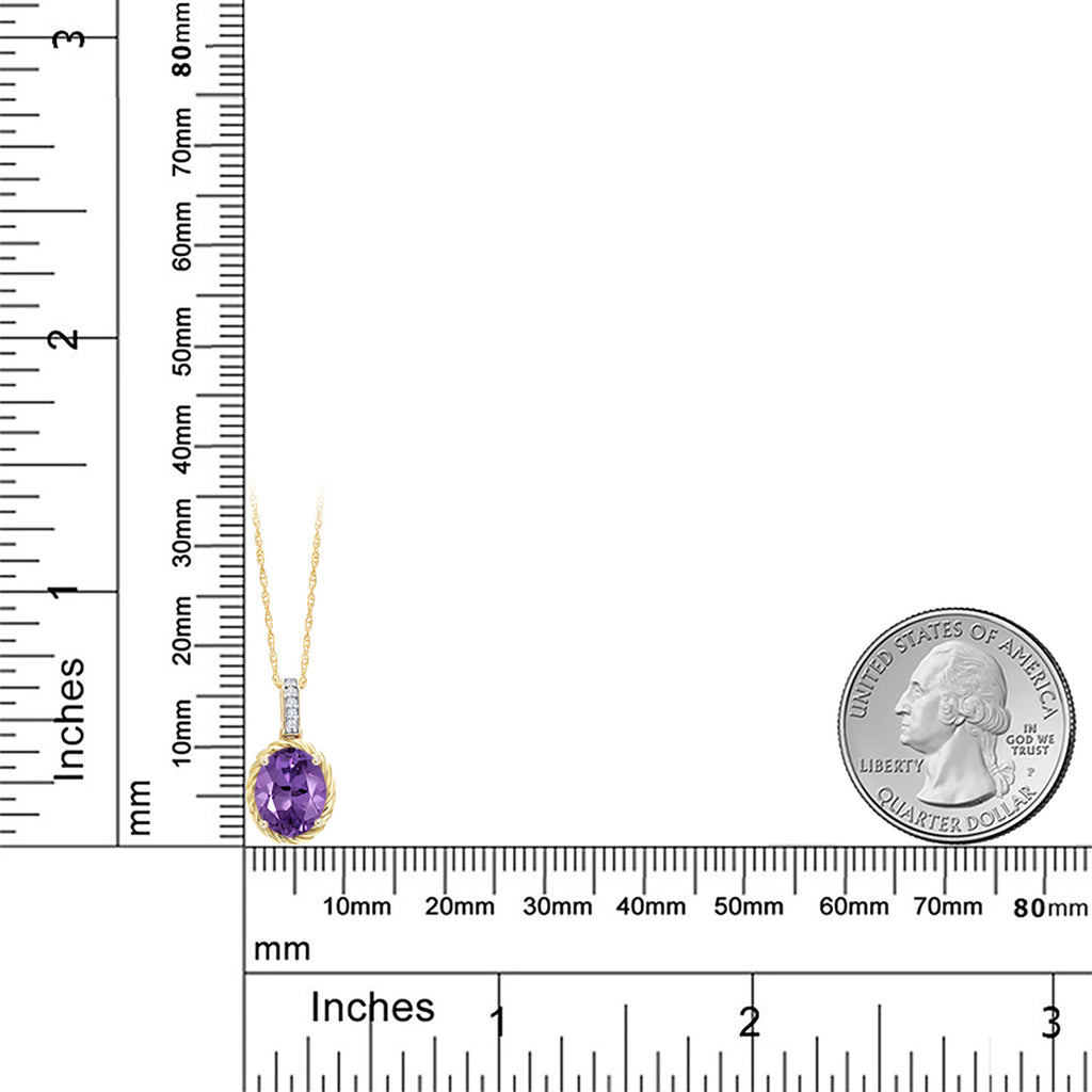 Amethyst - February_Pendant in 10K Yellow Gold