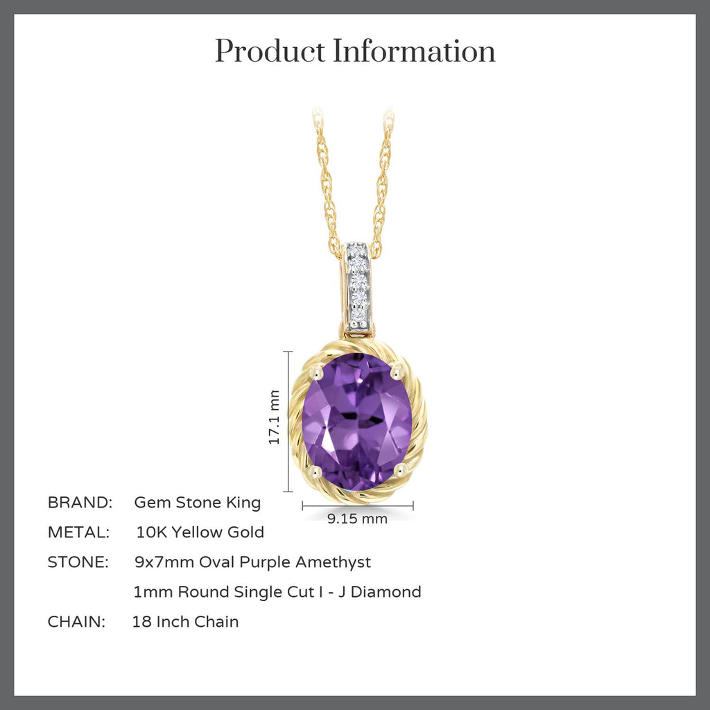 Amethyst - February_Pendant in 10K Yellow Gold