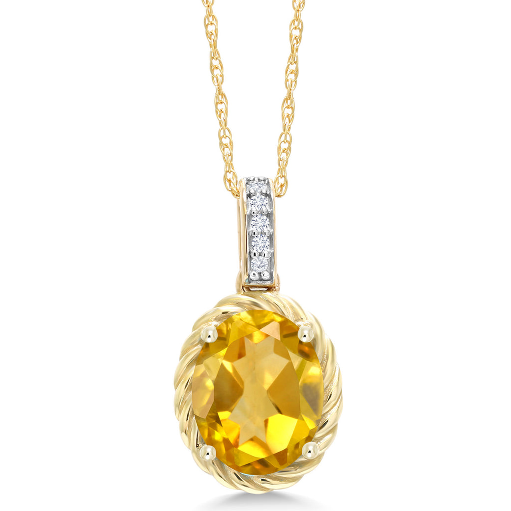 Citrine - November_Pendant in 10K Yellow Gold