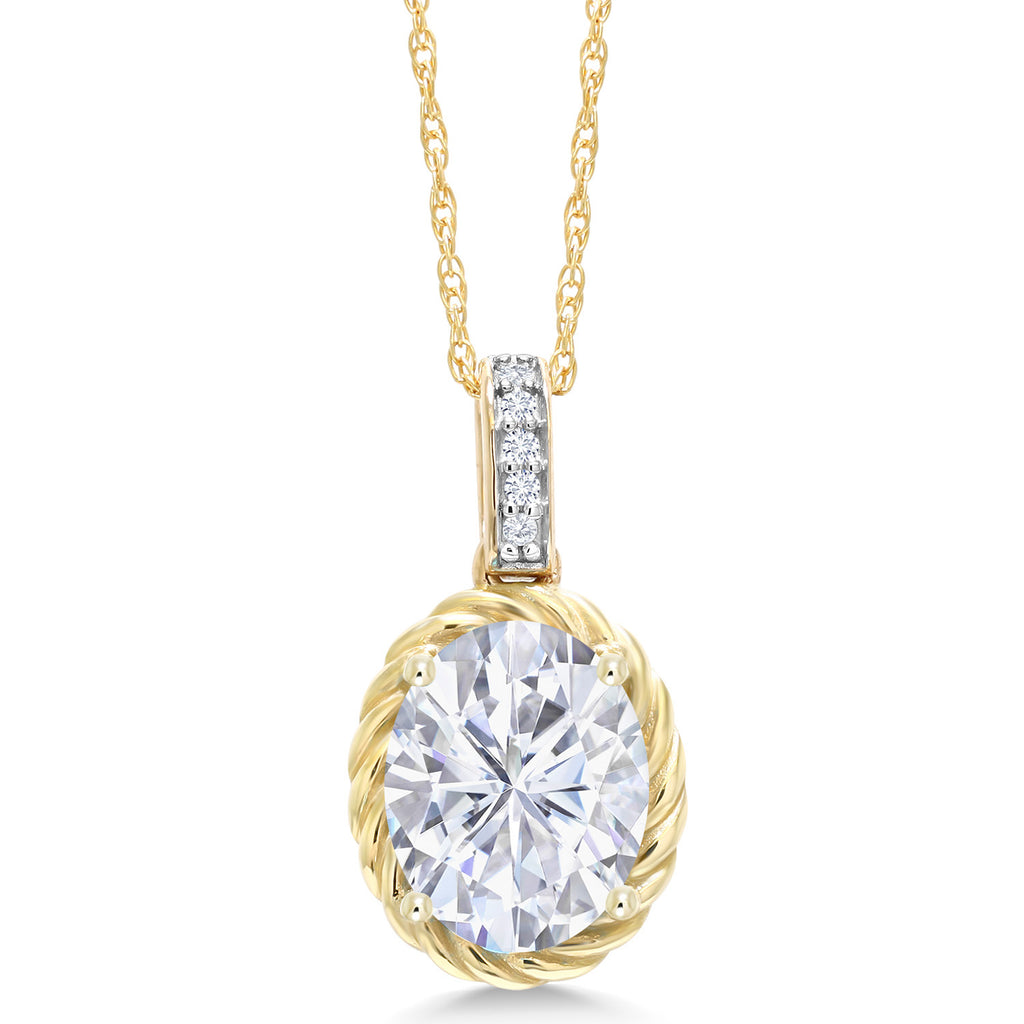 Moissanite - April_Pendant in 10K Yellow Gold