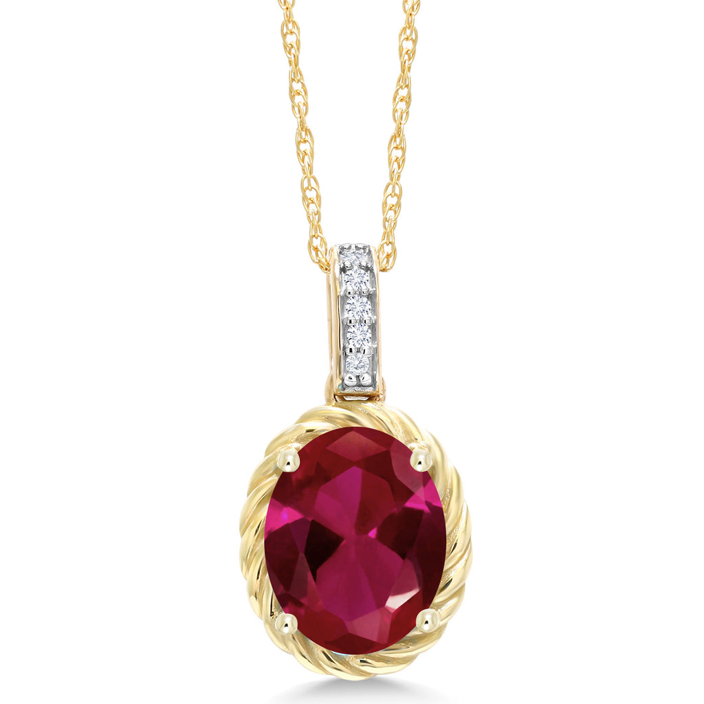 Created Ruby - July_Pendant in 10K Yellow Gold