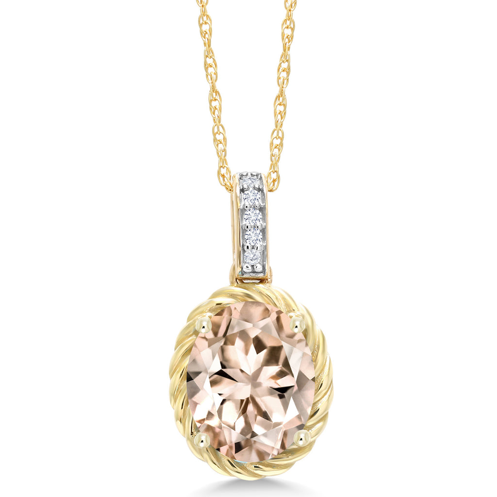 Morganite - October_Pendant in 10K Yellow Gold