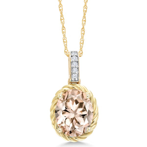 Morganite - October_Pendant in 10K Yellow Gold