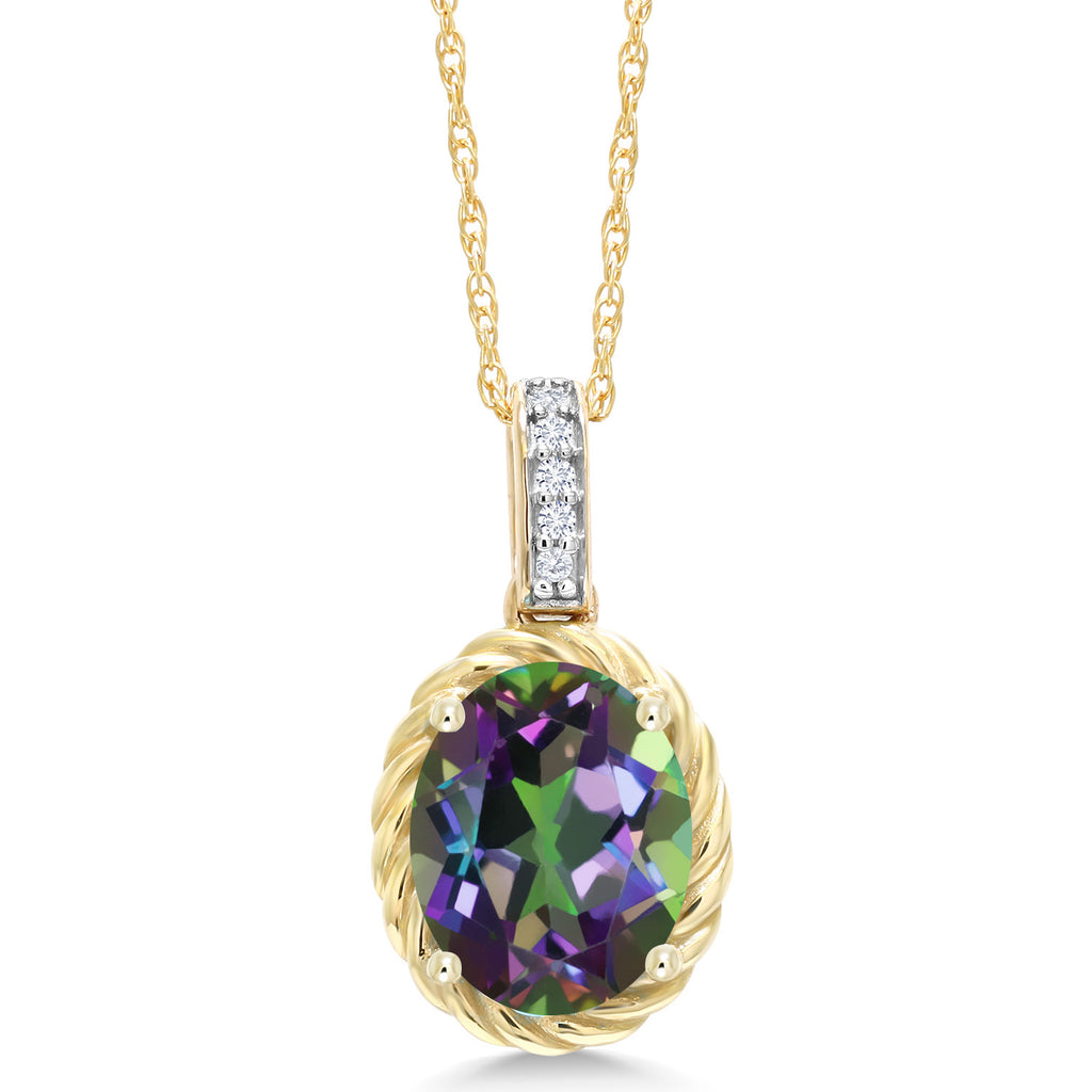 Green Mystic Topaz_Pendant in 10K Yellow Gold