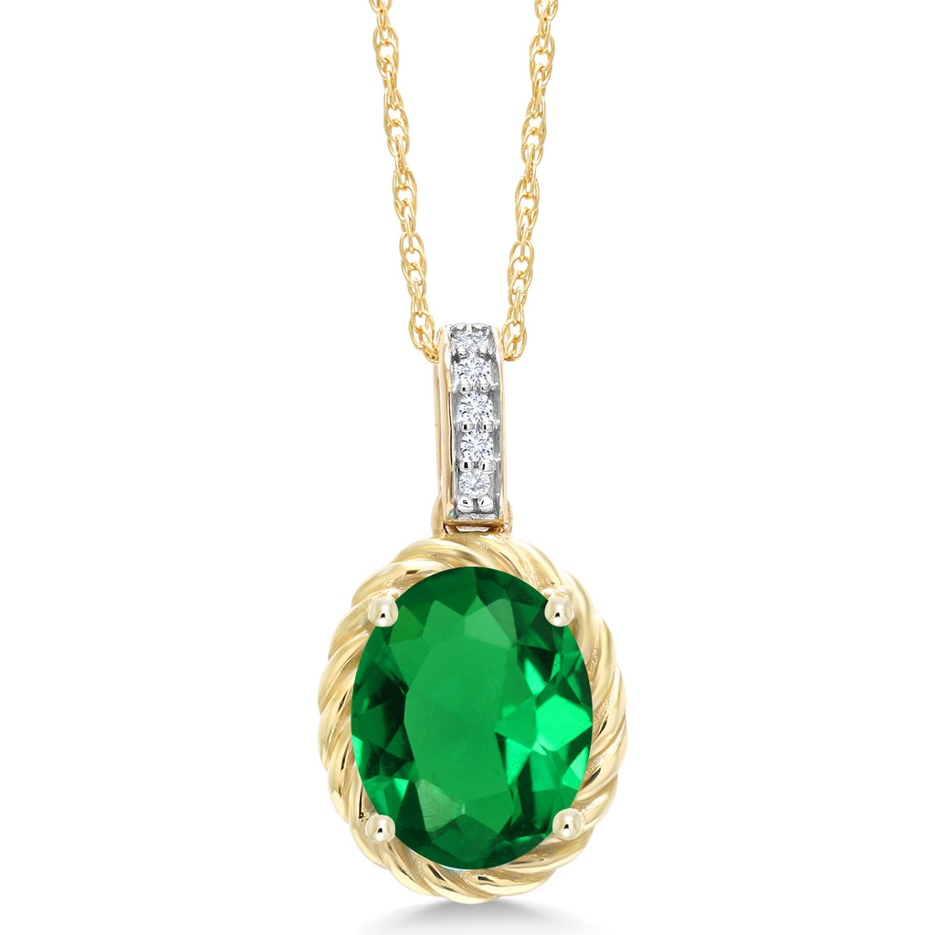 Nano Emerald - May_Pendant in 10K Yellow Gold