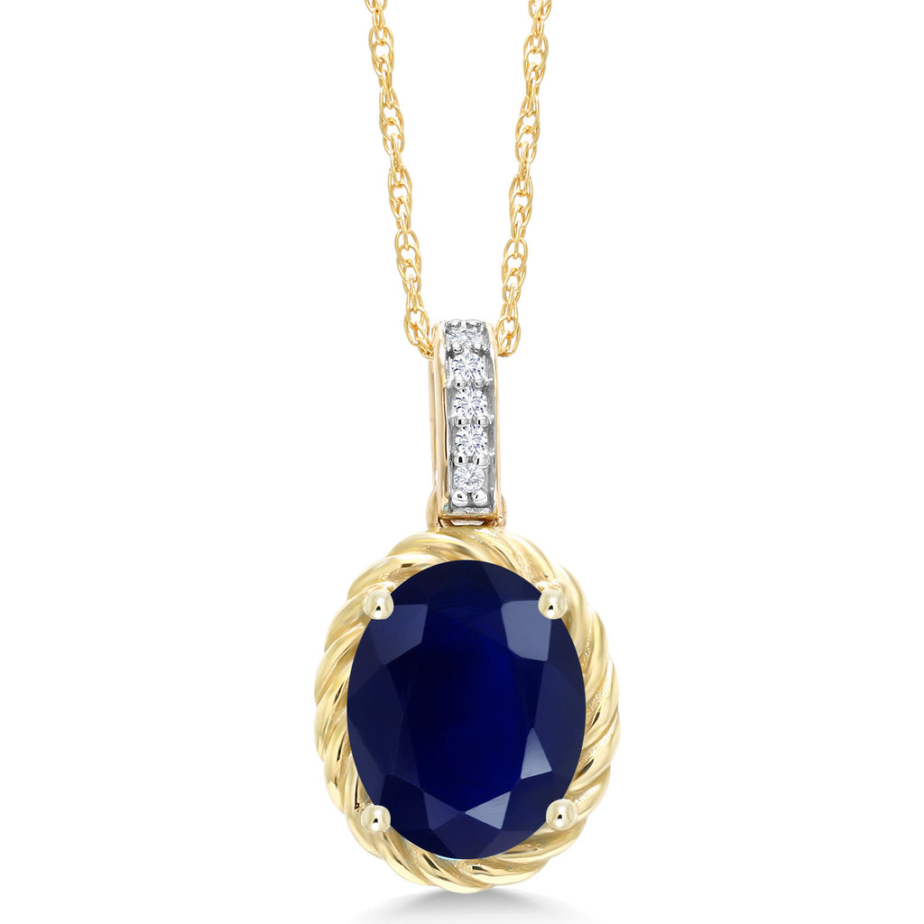 Sapphire - September_Pendant in 10K Yellow Gold