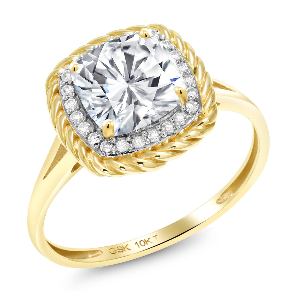 Moissanite - April_8_Ring in 10K Yellow Gold