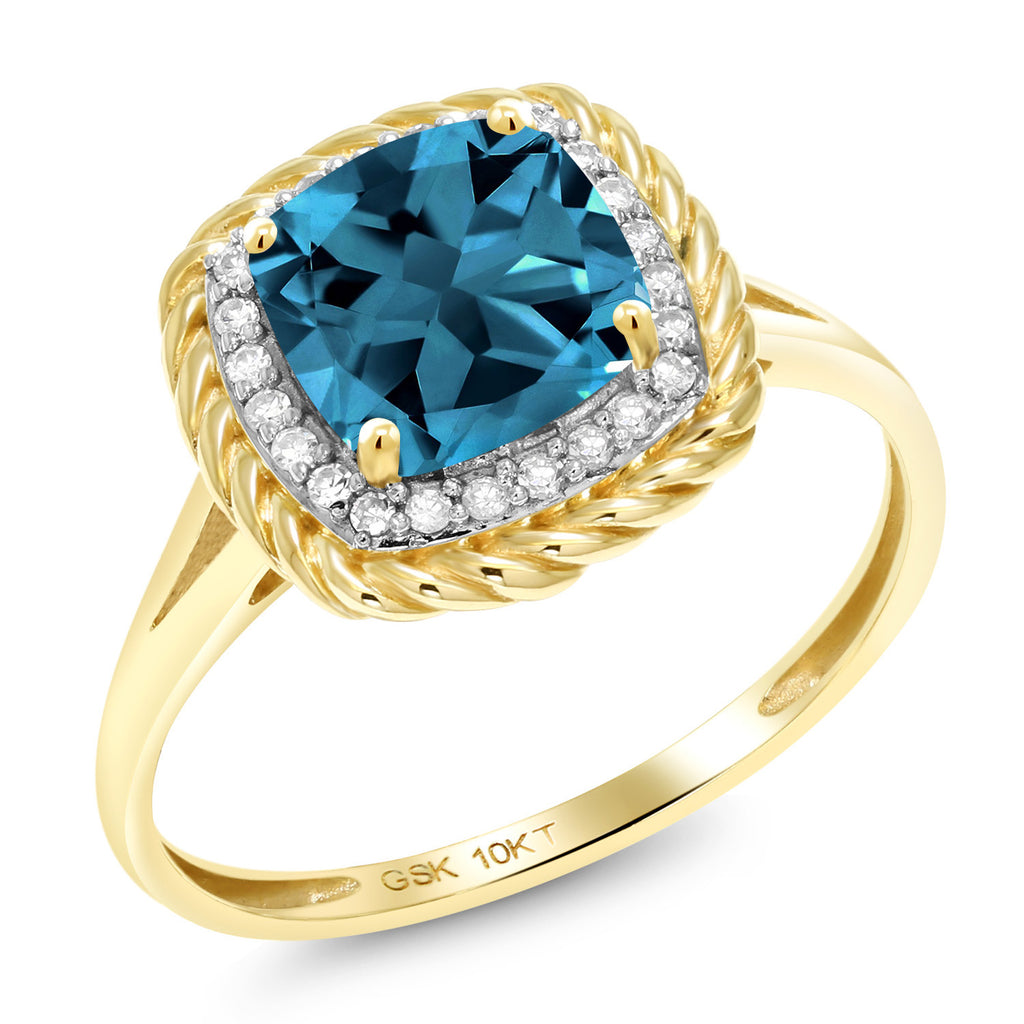 London Blue Topaz - November_7_Ring in 10K Yellow Gold