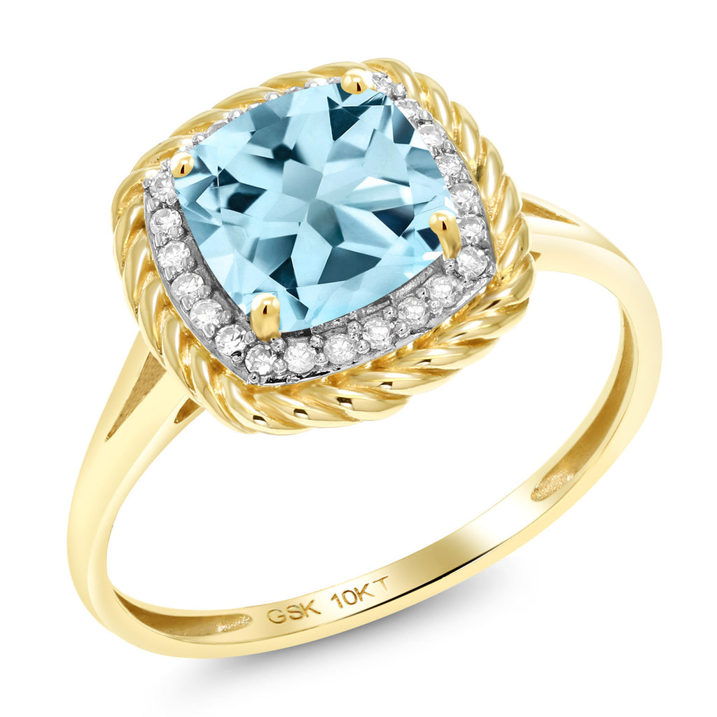 Sky Blue Topaz - November_6_Ring in 10K Yellow Gold