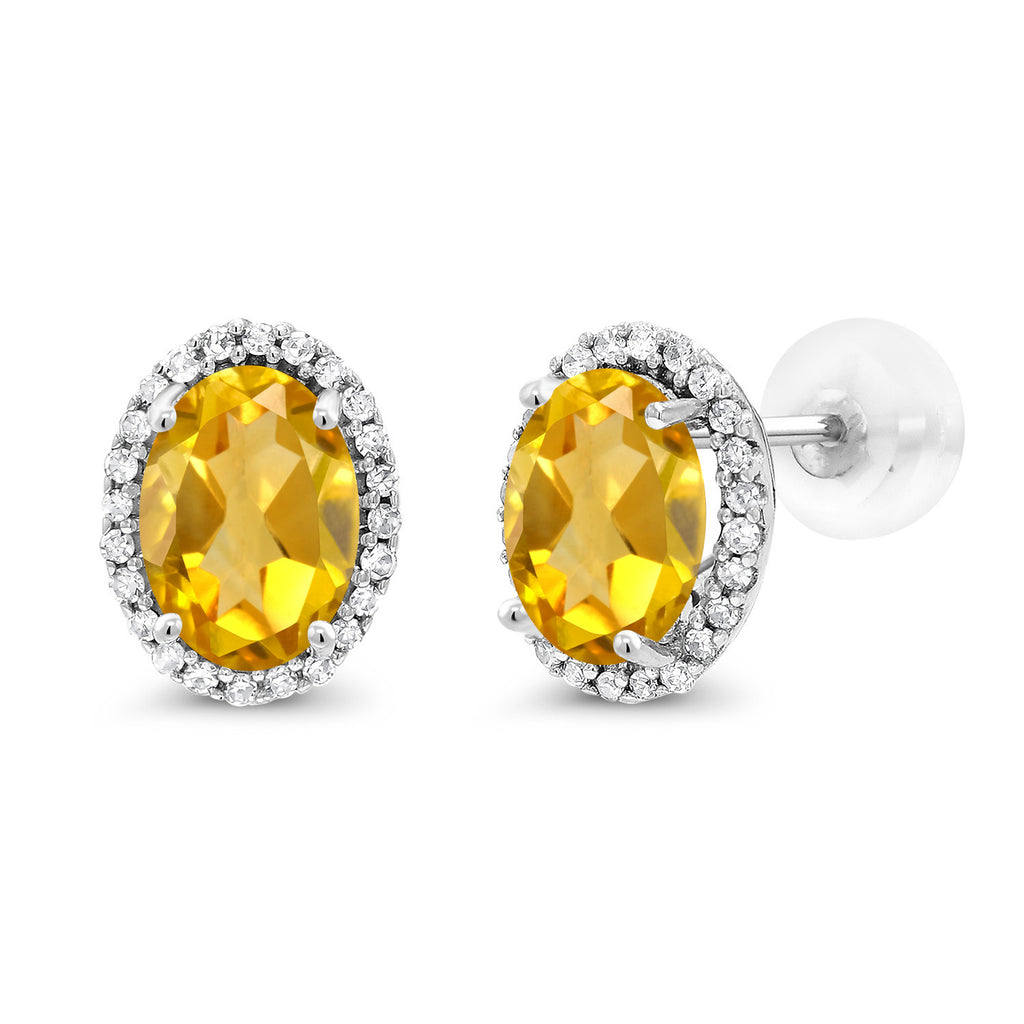 Citrine - November_Earrings in 10K White Gold