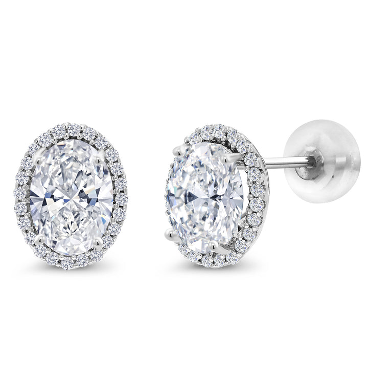 White Lab Grown Diamond - April_Earrings in 10K White Gold