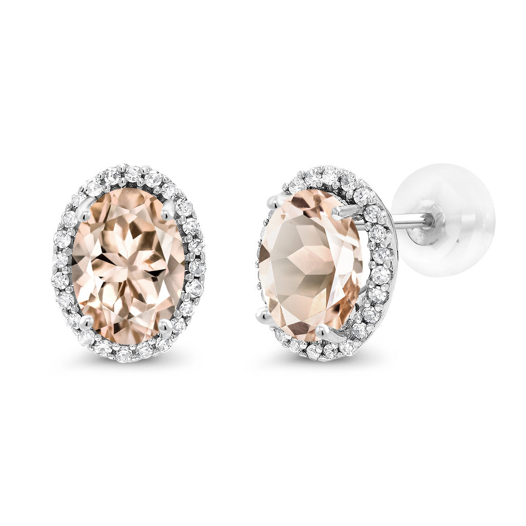 Morganite - October_Earrings in 10K White Gold