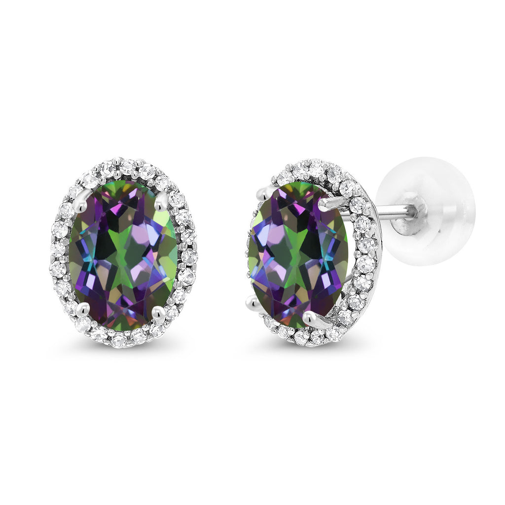 Green Mystic Topaz_Earrings in 10K White Gold
