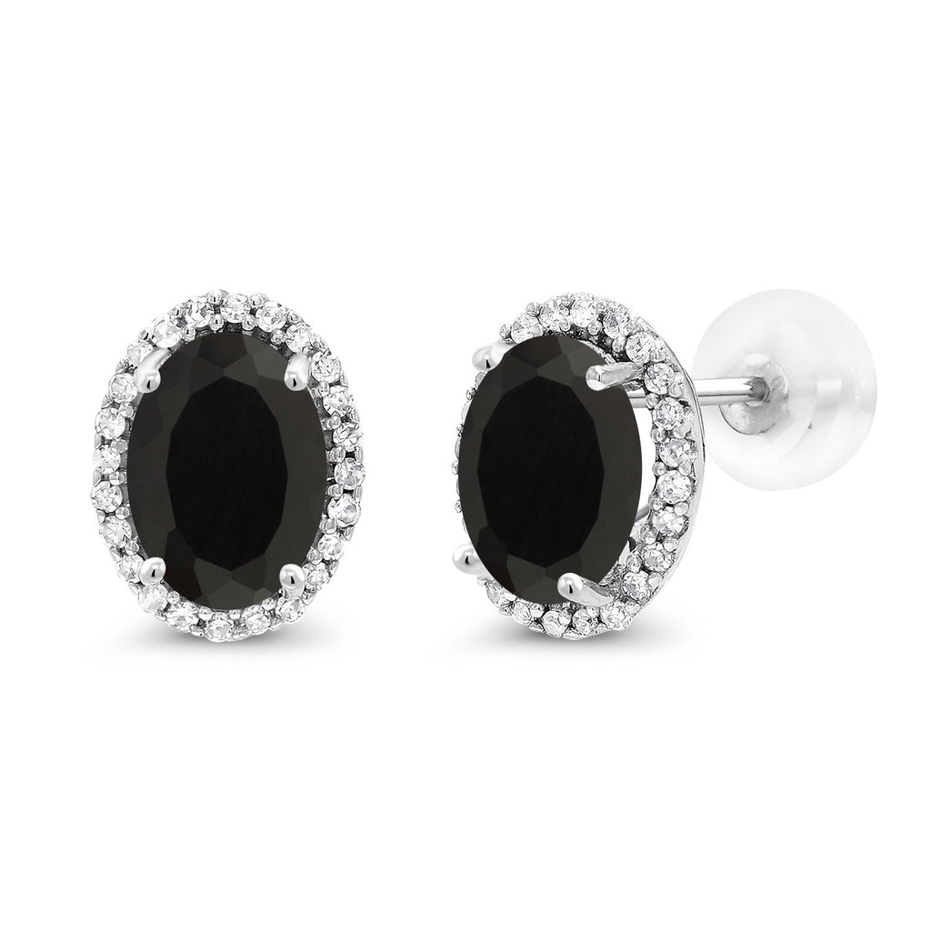 Onyx - December_Earrings in 10K White Gold