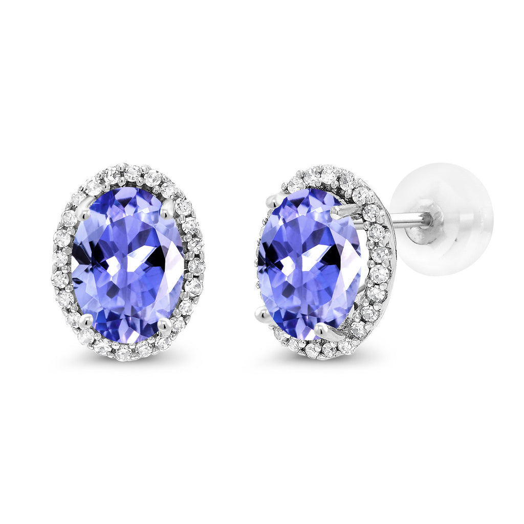 Tanzanite - December_Earrings in 10K White Gold
