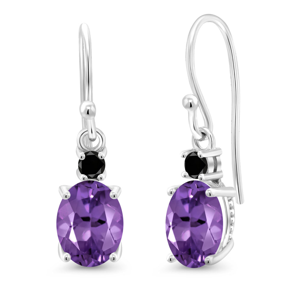 Amethyst - February_Earrings in 10K White Gold