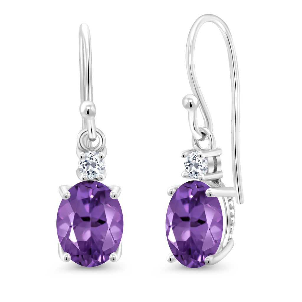 Amethyst - February_Earrings in 10K White Gold