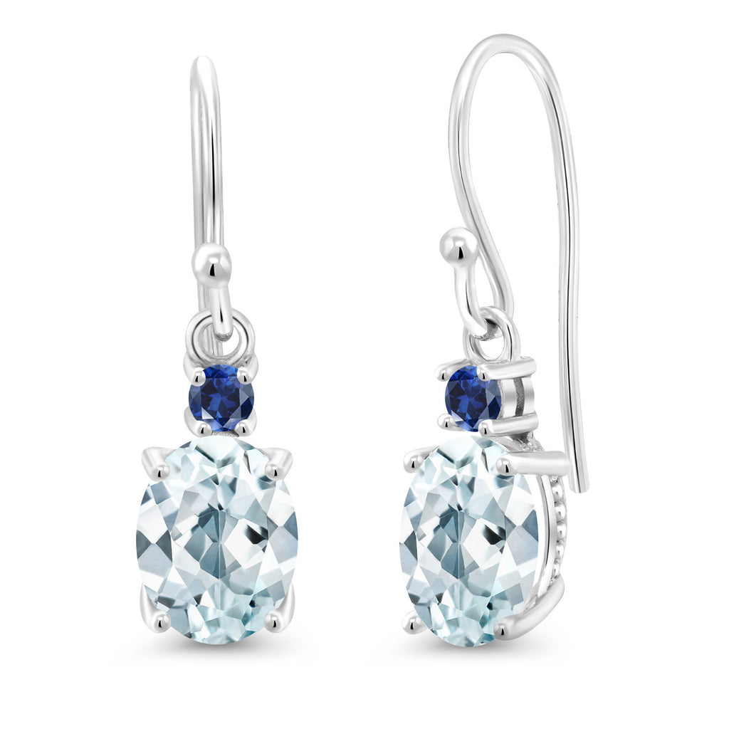 Aquamarine - March_Earrings in 10K White Gold