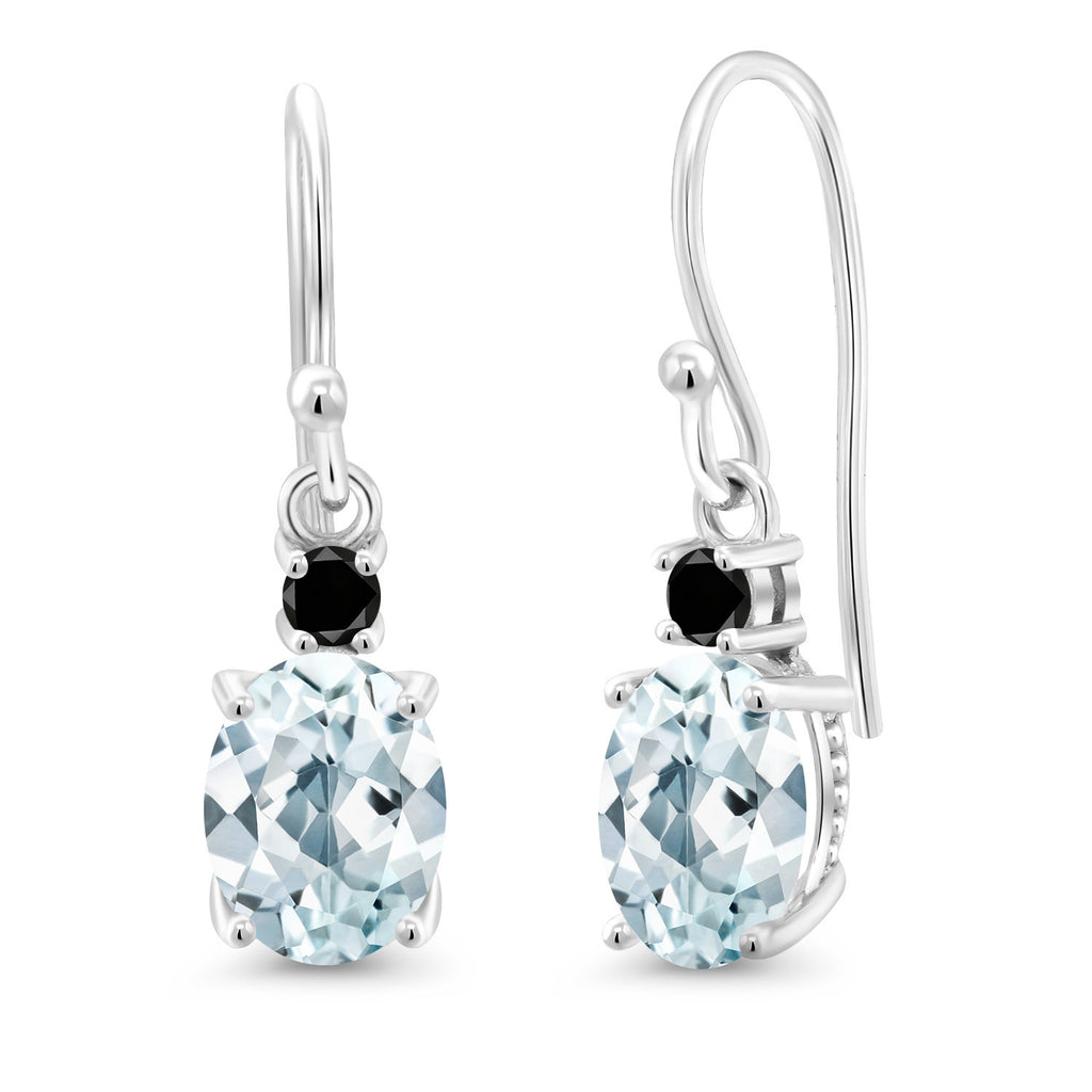 Aquamarine - March_Earrings in 10K White Gold