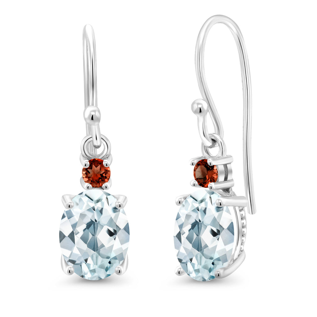 Aquamarine - March_Earrings in 10K White Gold