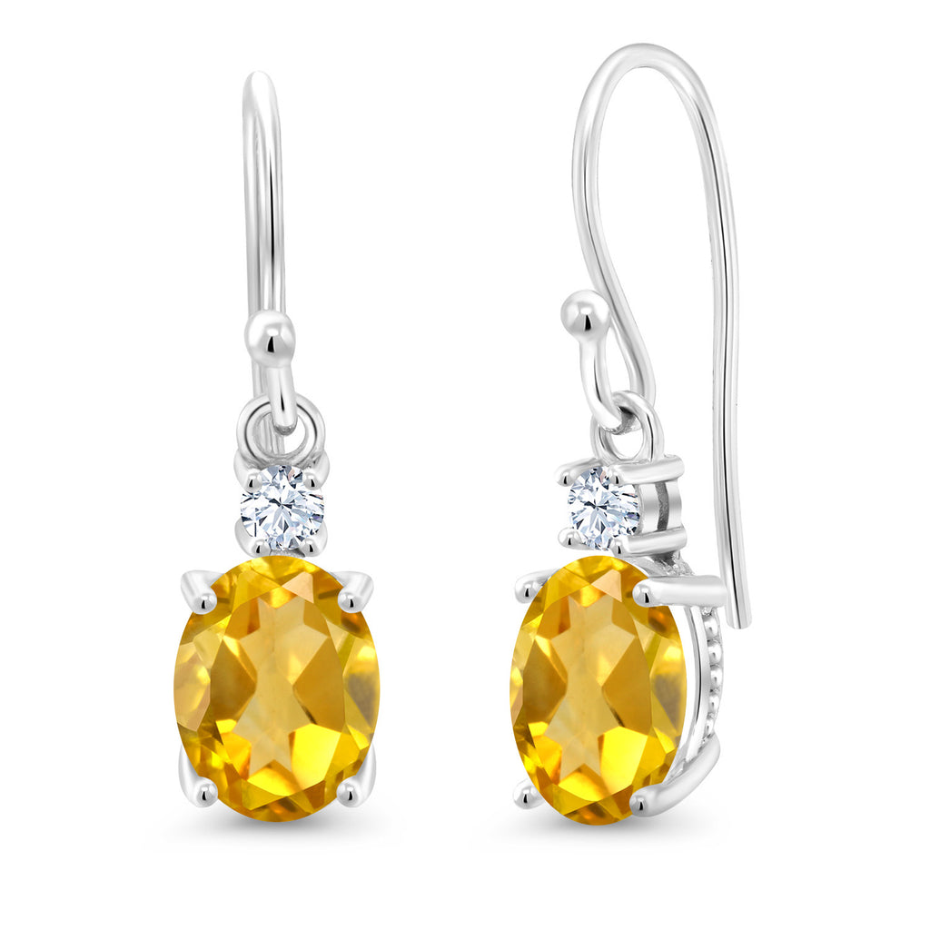 Citrine - November_Earrings in 10K White Gold