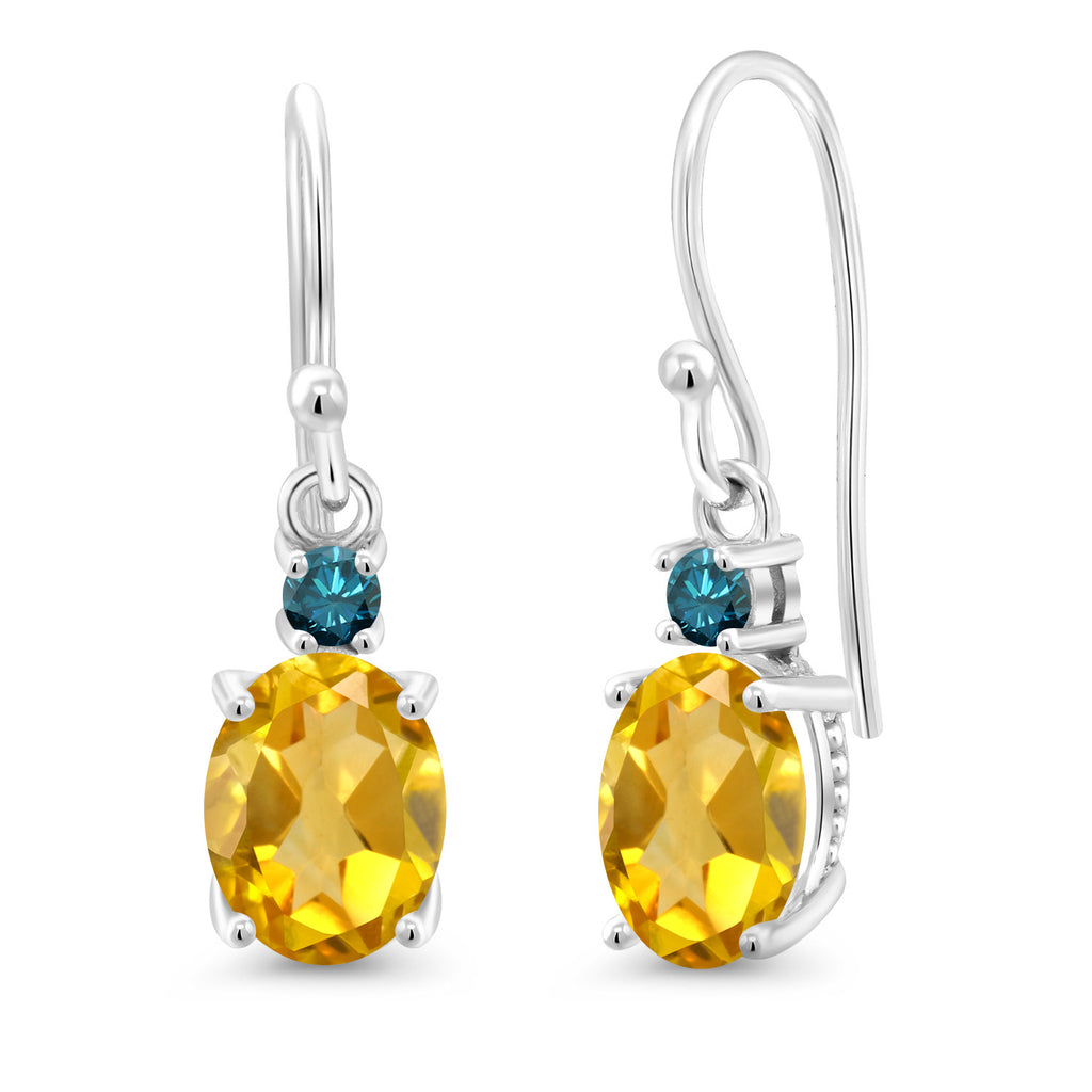 Citrine - November_Earrings in 10K White Gold