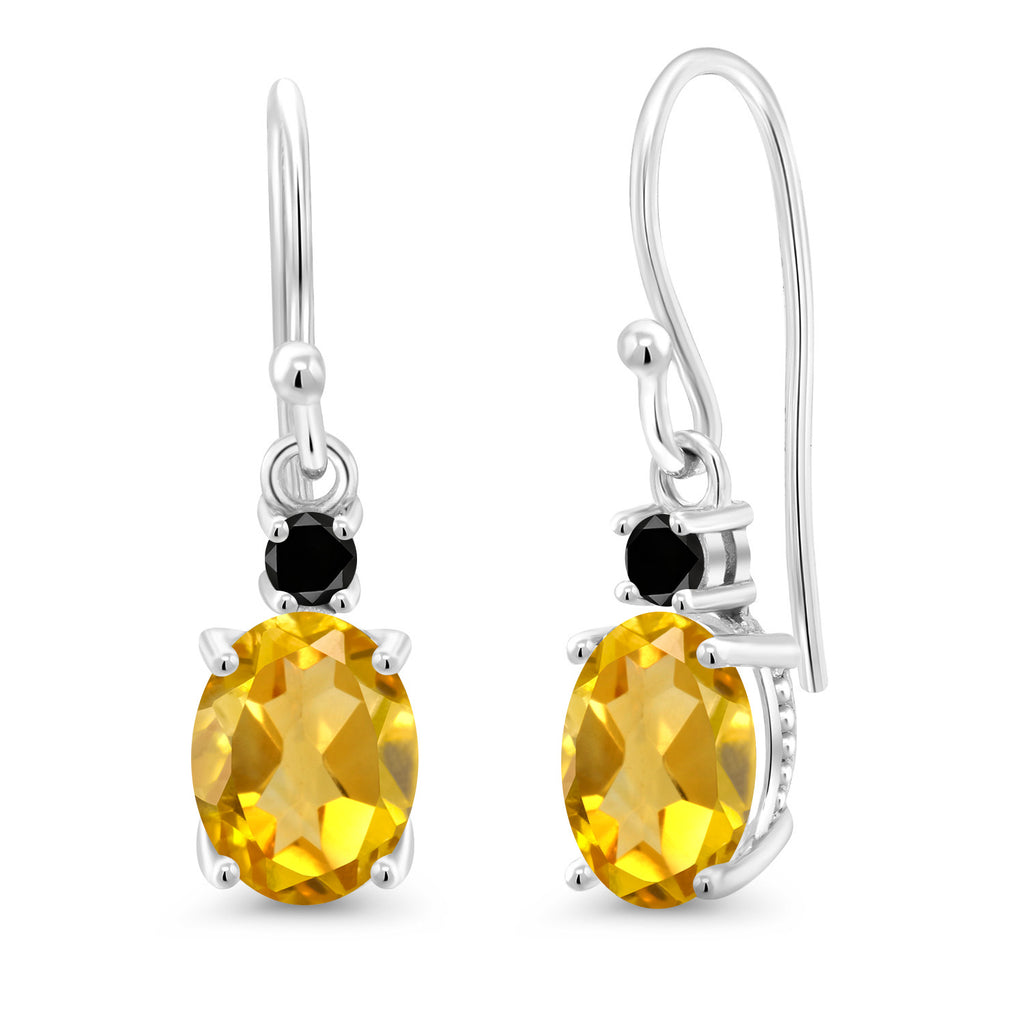 Citrine - November_Earrings in 10K White Gold