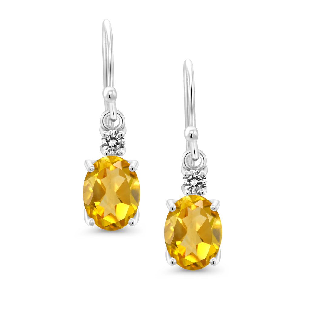 Yellow and White_Earrings in 10K White Gold