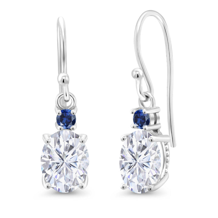 Very Light (IJ) and Blue_Earrings in 10K White Gold
