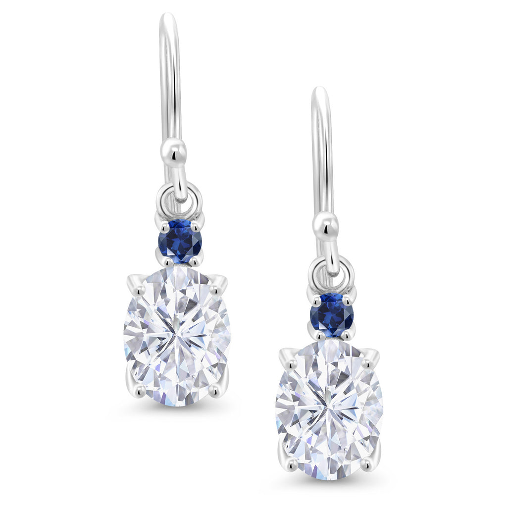Very Light (IJ) and Blue_Earrings in 10K White Gold