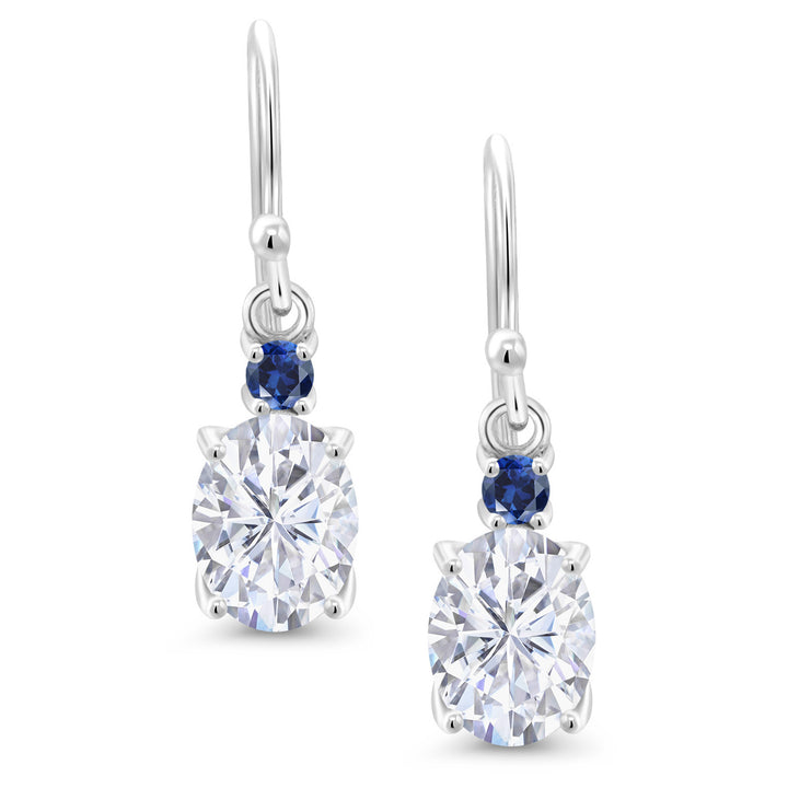 Very Light (IJ) and Blue_Earrings in 10K White Gold