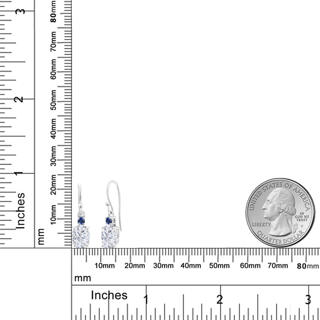 Very Light (IJ) and Blue_Earrings in 10K White Gold