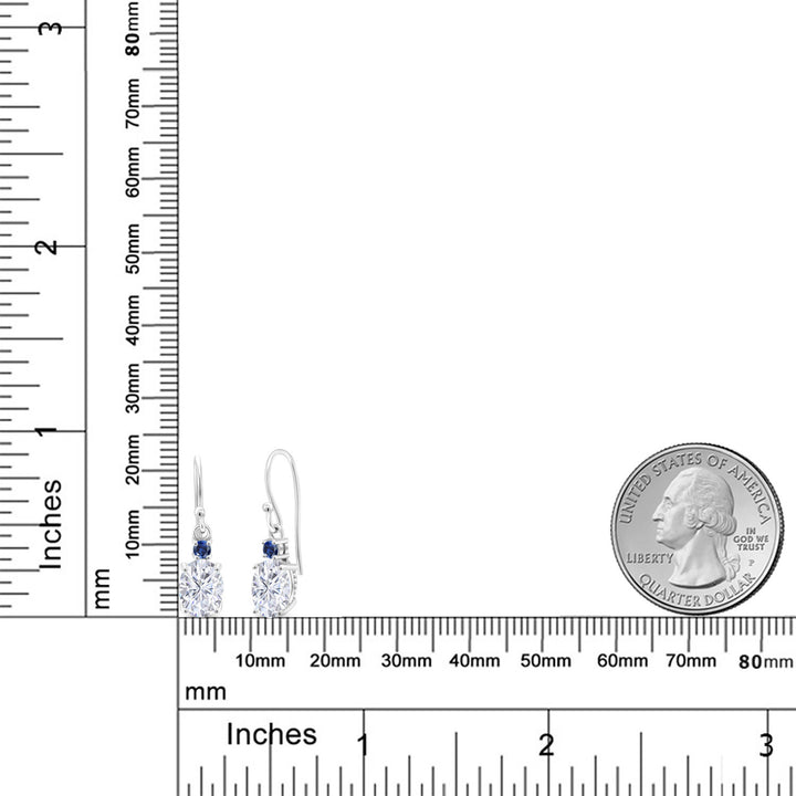 Very Light (IJ) and Blue_Earrings in 10K White Gold