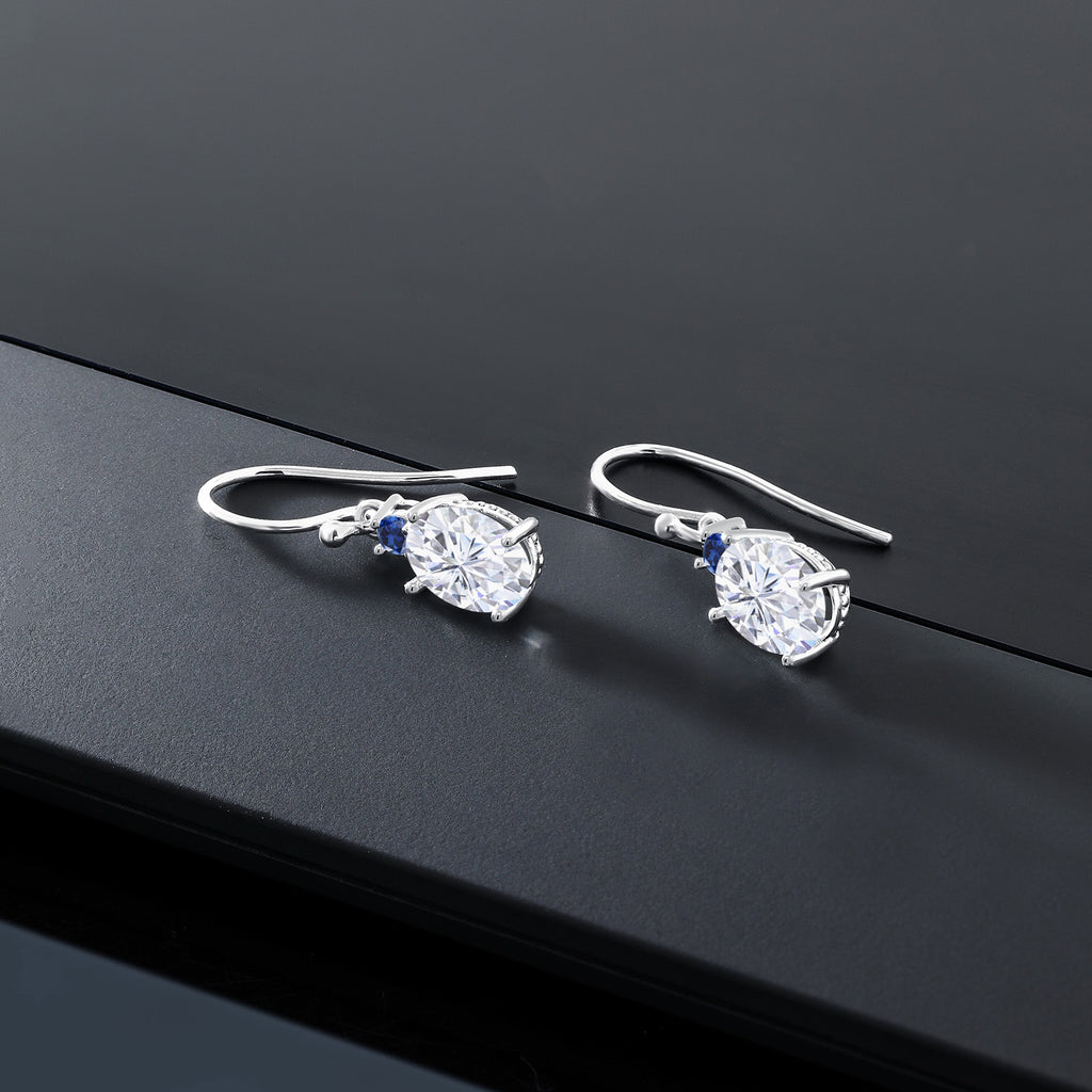 Very Light (IJ) and Blue_Earrings in 10K White Gold