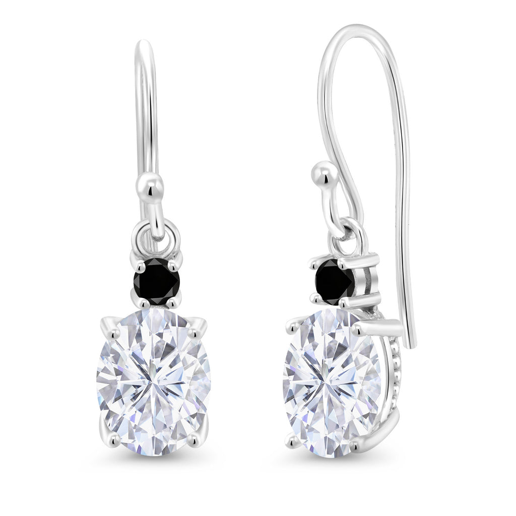 White Moissanite - April_Earrings in 10K White Gold