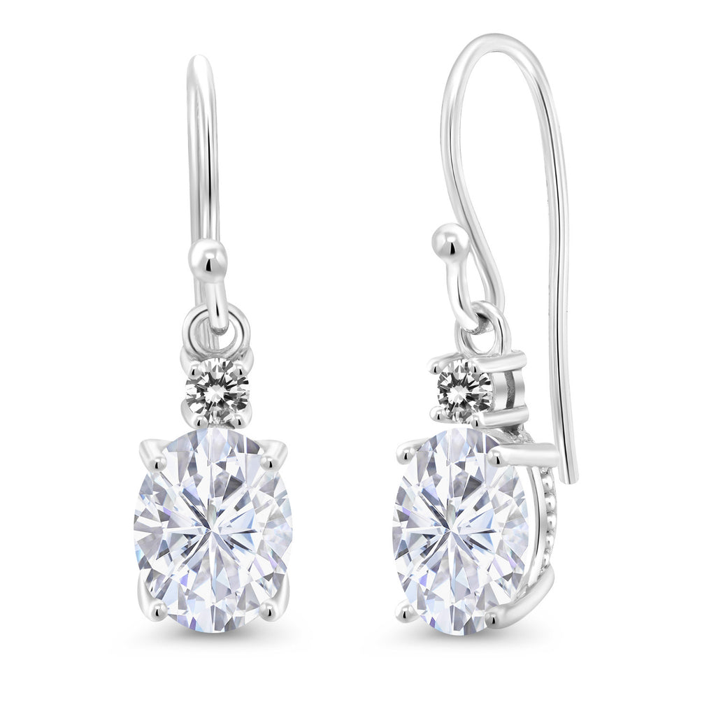 White Moissanite - April_Earrings in 10K White Gold