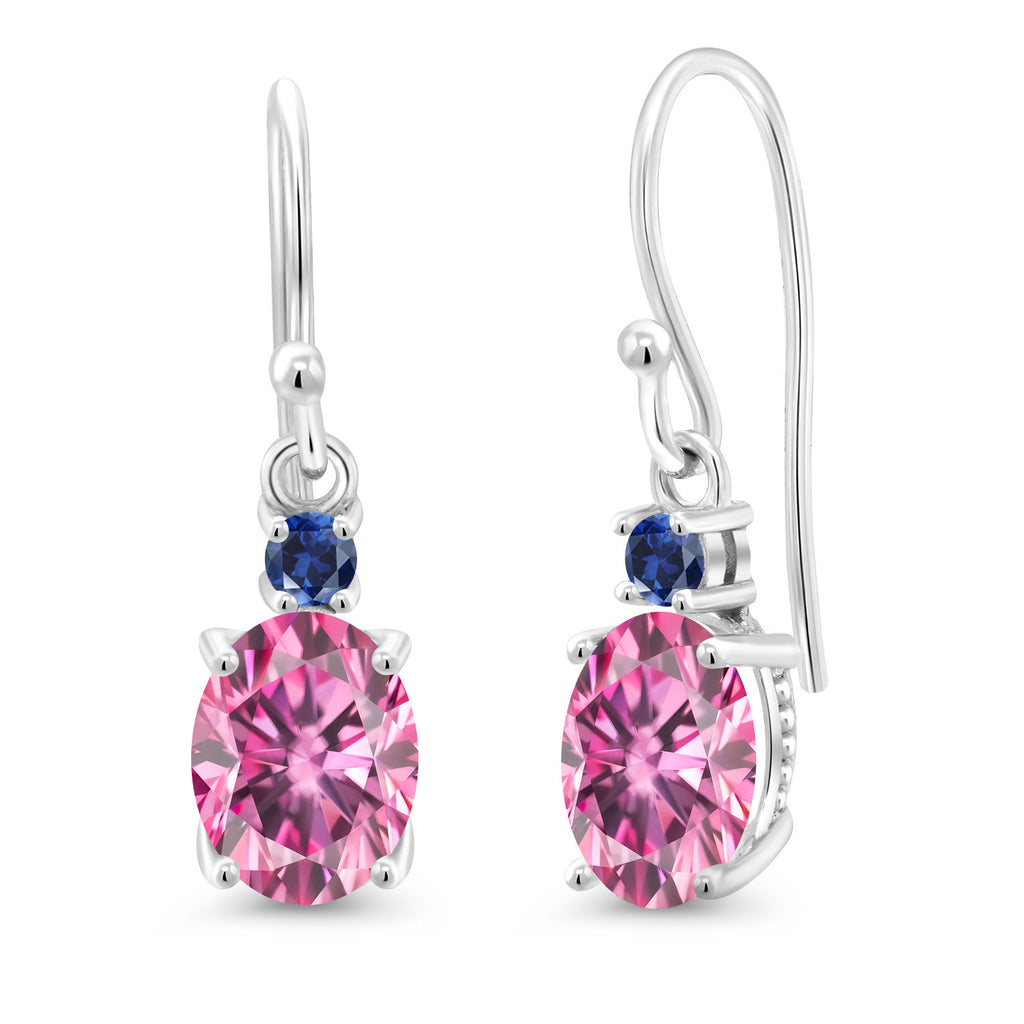 Pink Moissanite - April_Earrings in 10K White Gold