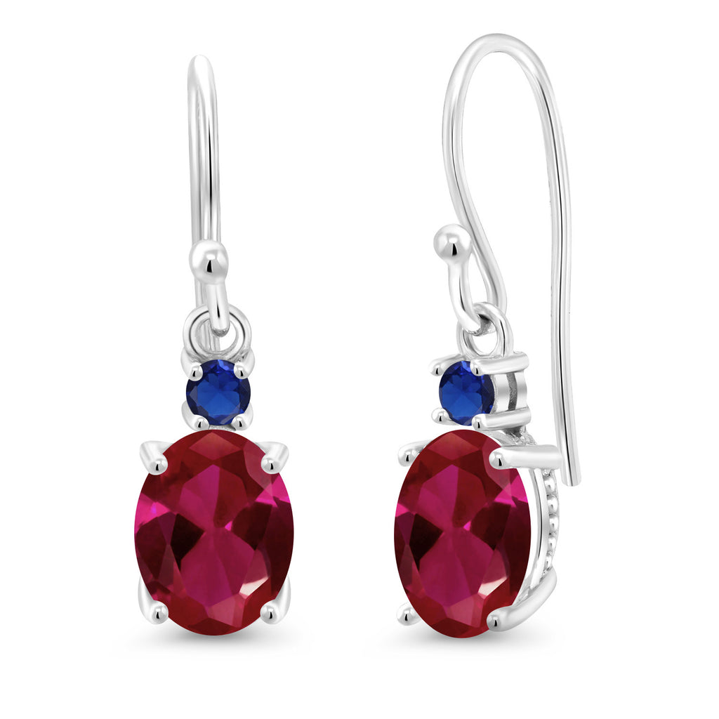 Created Ruby - July_Earrings in 10K White Gold