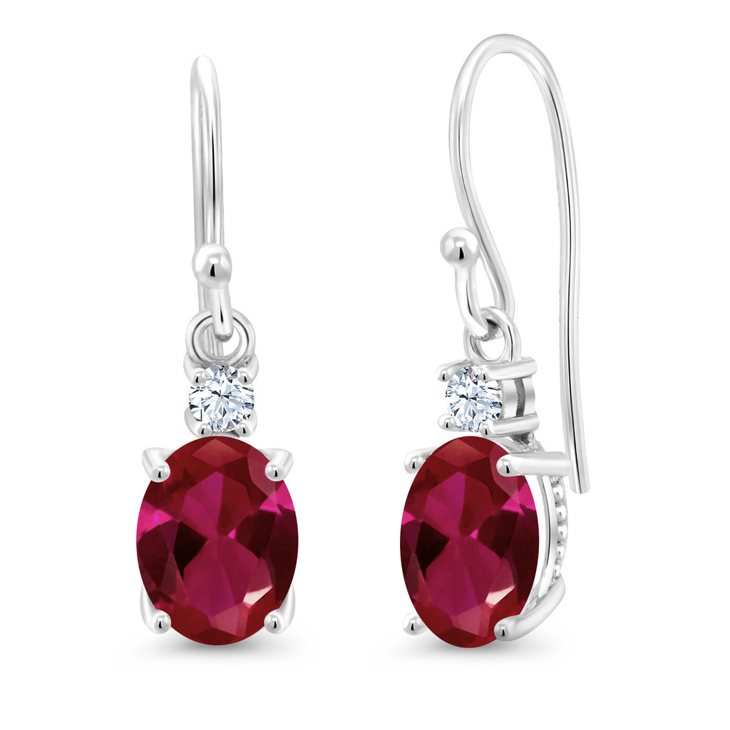 Created Ruby - July_Earrings in 10K White Gold