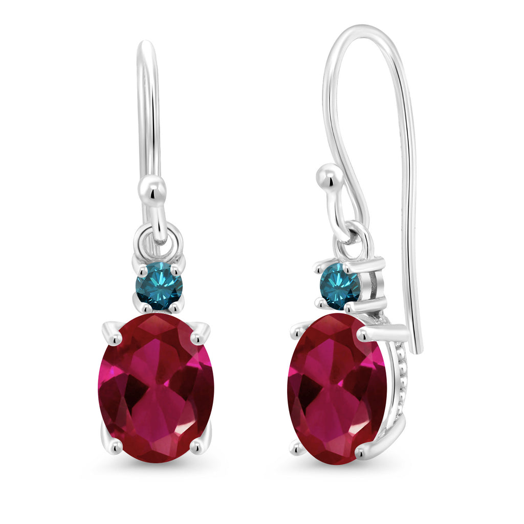 Created Ruby - July_Earrings in 10K White Gold