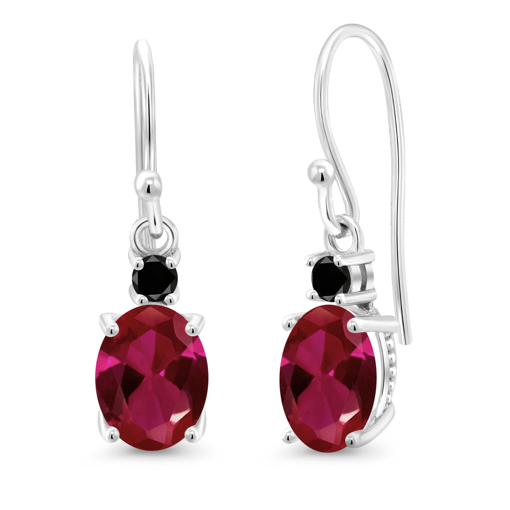 Created Ruby - July_Earrings in 10K White Gold