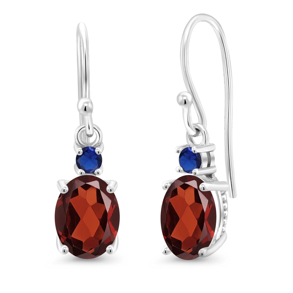 Garnet - January_Earrings in 10K White Gold