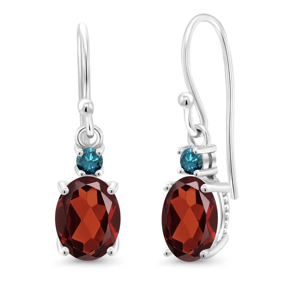 Garnet - January_Earrings in 10K White Gold