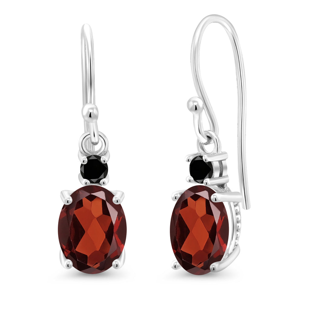 Garnet - January_Earrings in 10K White Gold