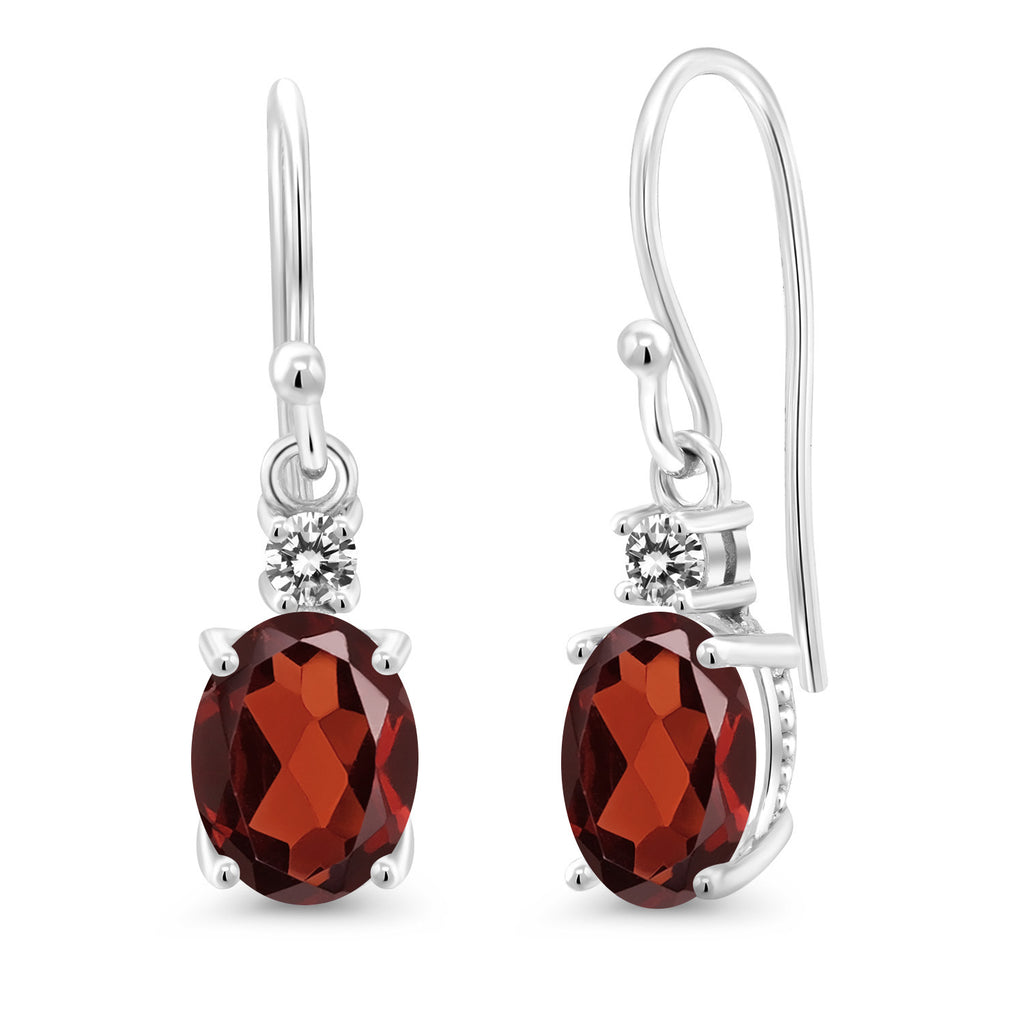 Garnet - January_Earrings in 10K White Gold