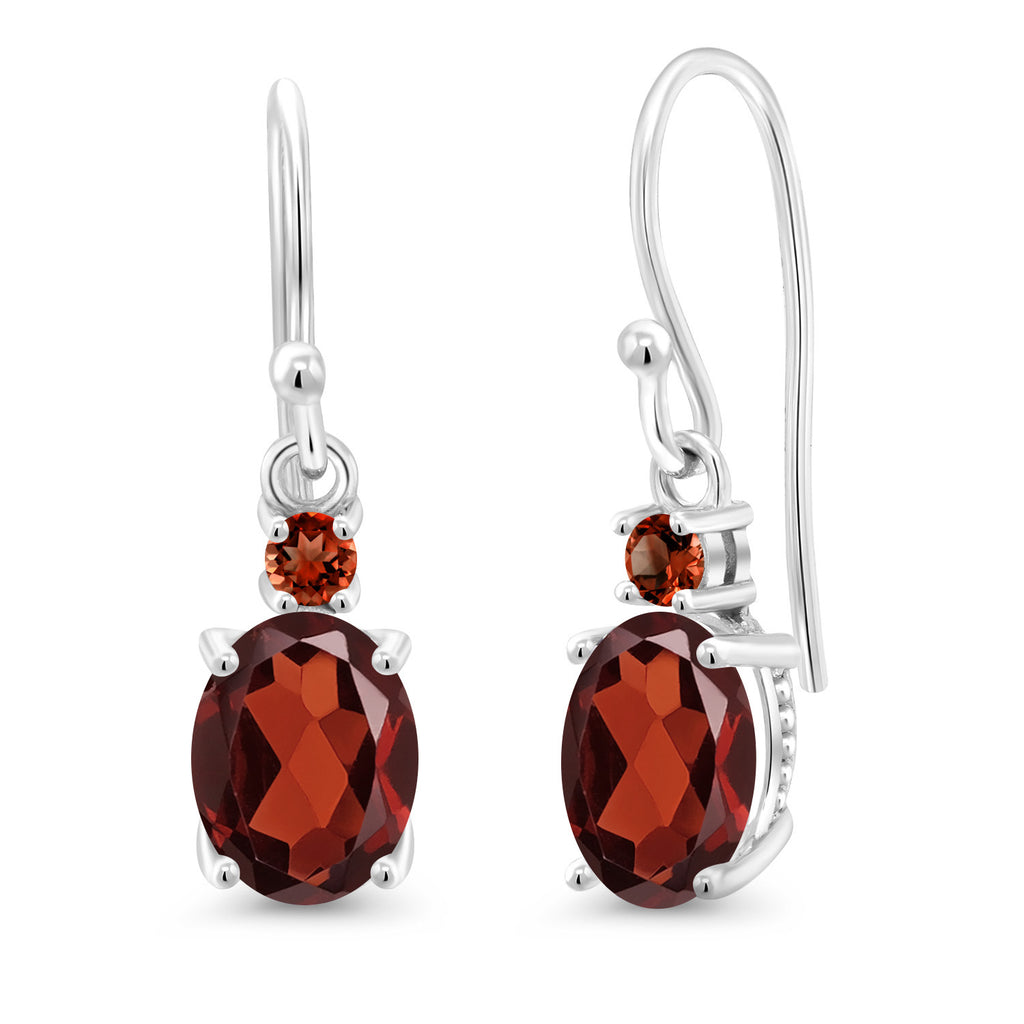 Garnet - January_Earrings in 10K White Gold